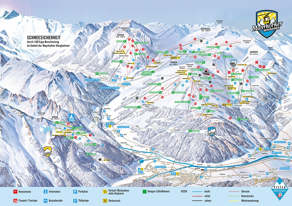 Pistenplan Skigebiet Mayrhofen
